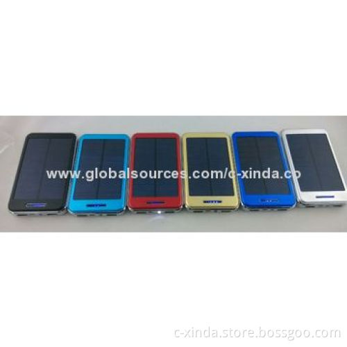 Solar Mobile Phone Charger with 10,000mAh Lithium Battery and Dual Output 5V/1A, 5V/2A